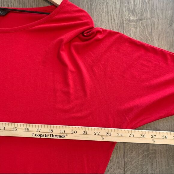 LONG TALL SALLY Longline Sweatshirt Women’s Large Red Scoop Neck Dolman. - Picture 8 of 10